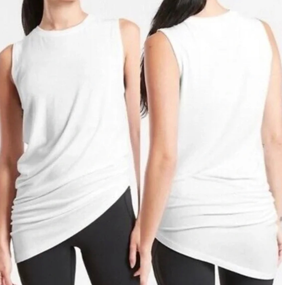Athleta Cloud Light Restore Asymmetric Tank, white NEW! XL (A3)