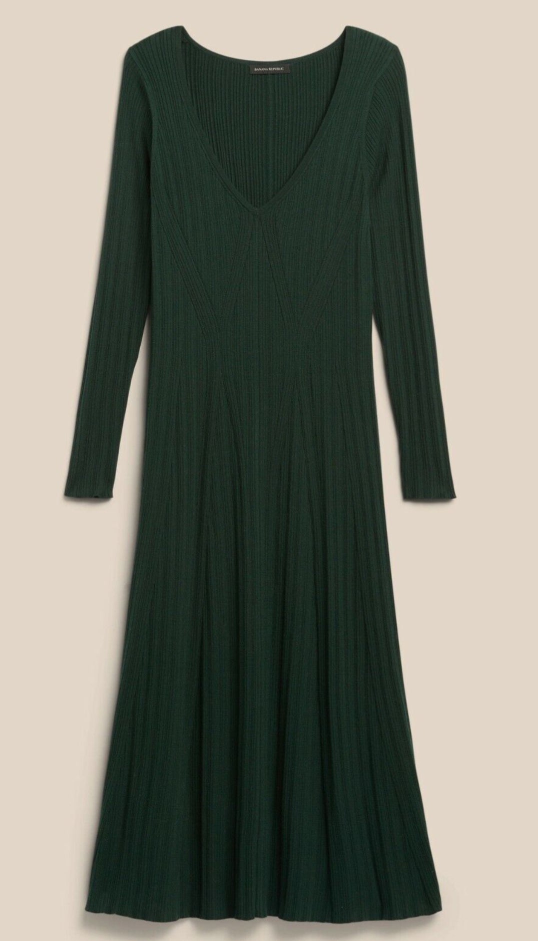 Banana Republic Ribbed V-Neck Sweater Dress, Small New! B13