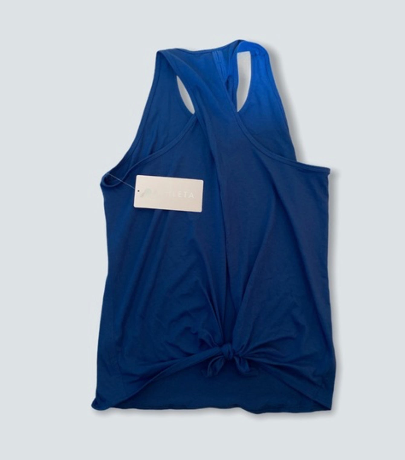 ATHLETA True Essence Tie Back Tank, Sapphire Blue Small NEW!(A2)