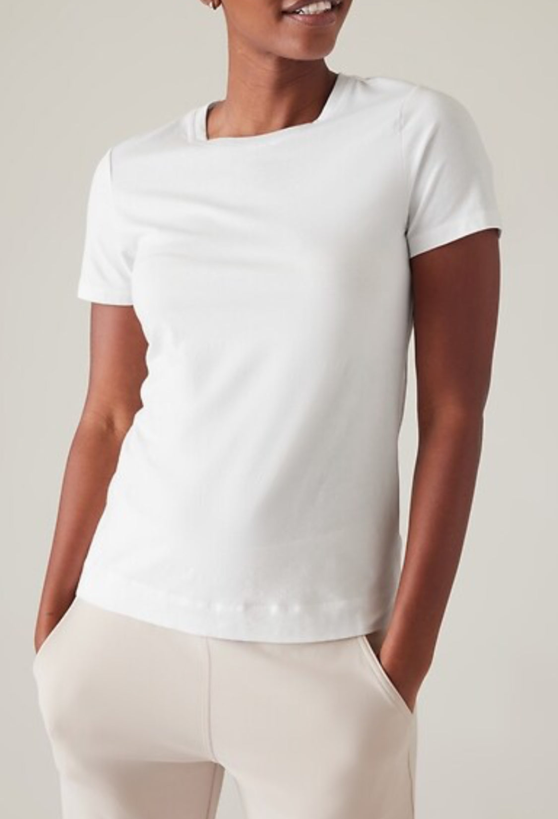 ATHLETA Outbound Tee 1X White, New! A4