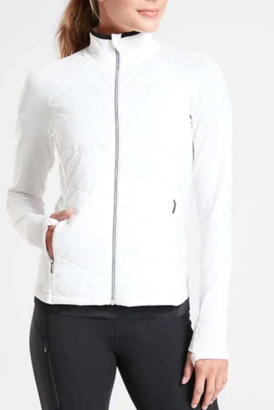 ATHLETA Insulated Flurry Jacket, White, XL New! B4