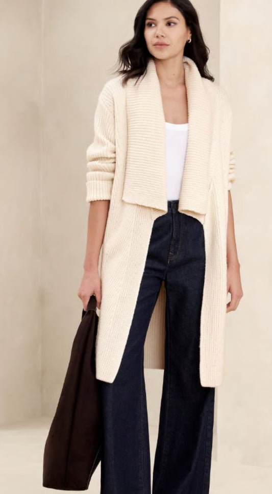 Banana Republic Oversized Chunky cardigan, Small, Ivory B17