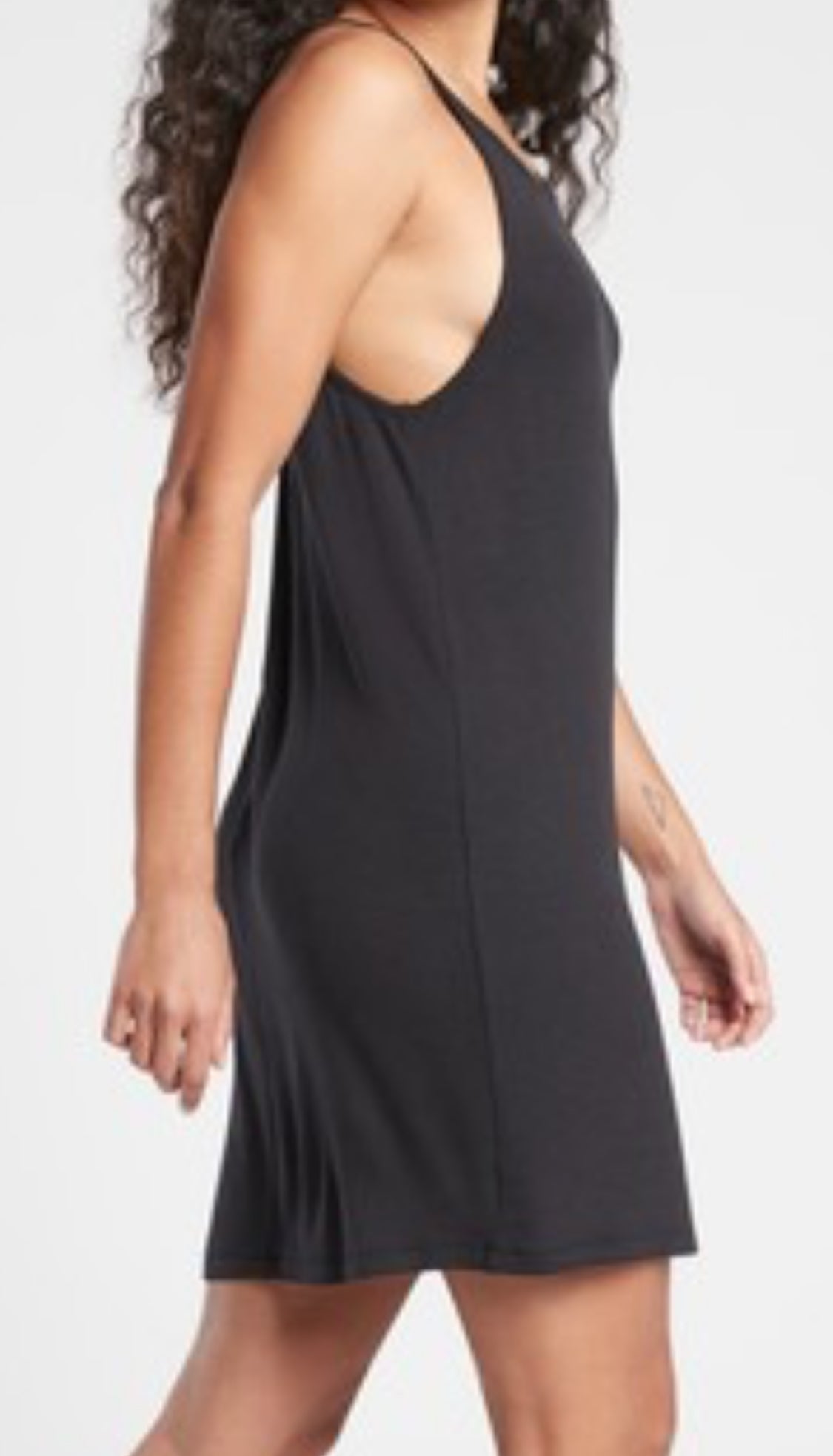 ATHLETA Well Rested Rib Sleep Dress, Black Large NEW! A11