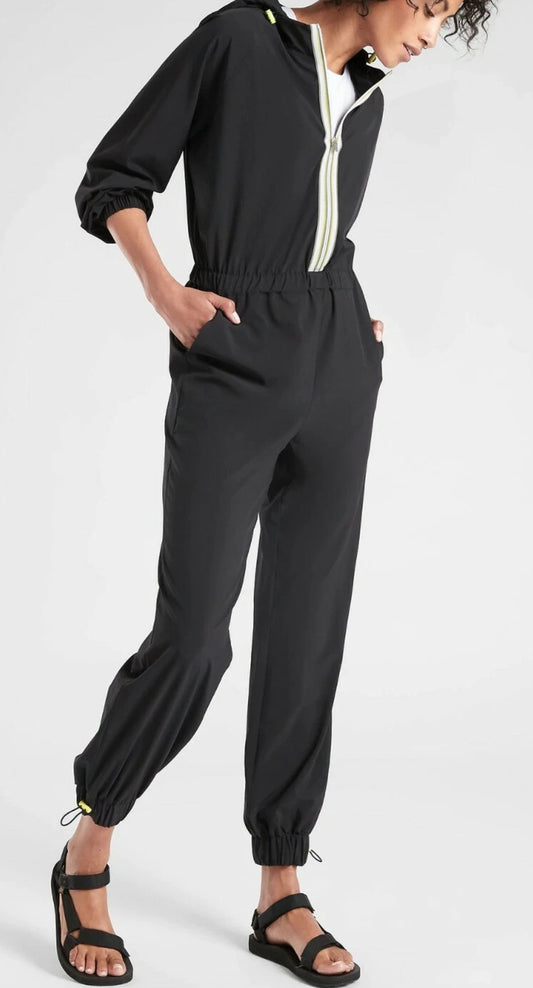 ATHLETA Dipsea Romper, Black, New! Size16. B12