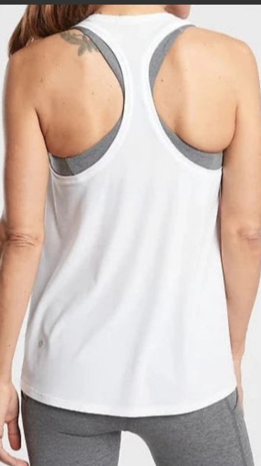 ATHLETA Ultimate Tank, White Large Tall, New! (A2)