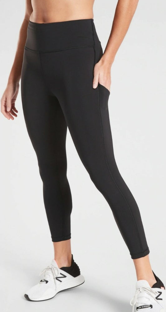 ATHLETA Ultimate Stash Pocket 7/8 Tight, Black Small A8