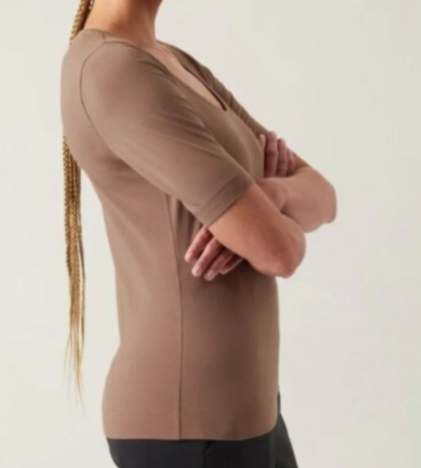 ATHLETA Outbound Scoop Tee, Rustic Beige NEW! XL A4