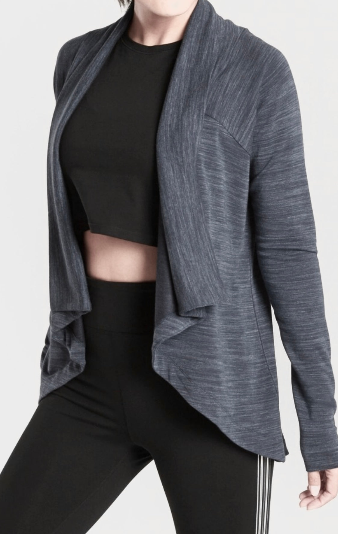 Athleta Nirvana Wear Two Ways Wrap, Medium New! Charcoal Grey B7