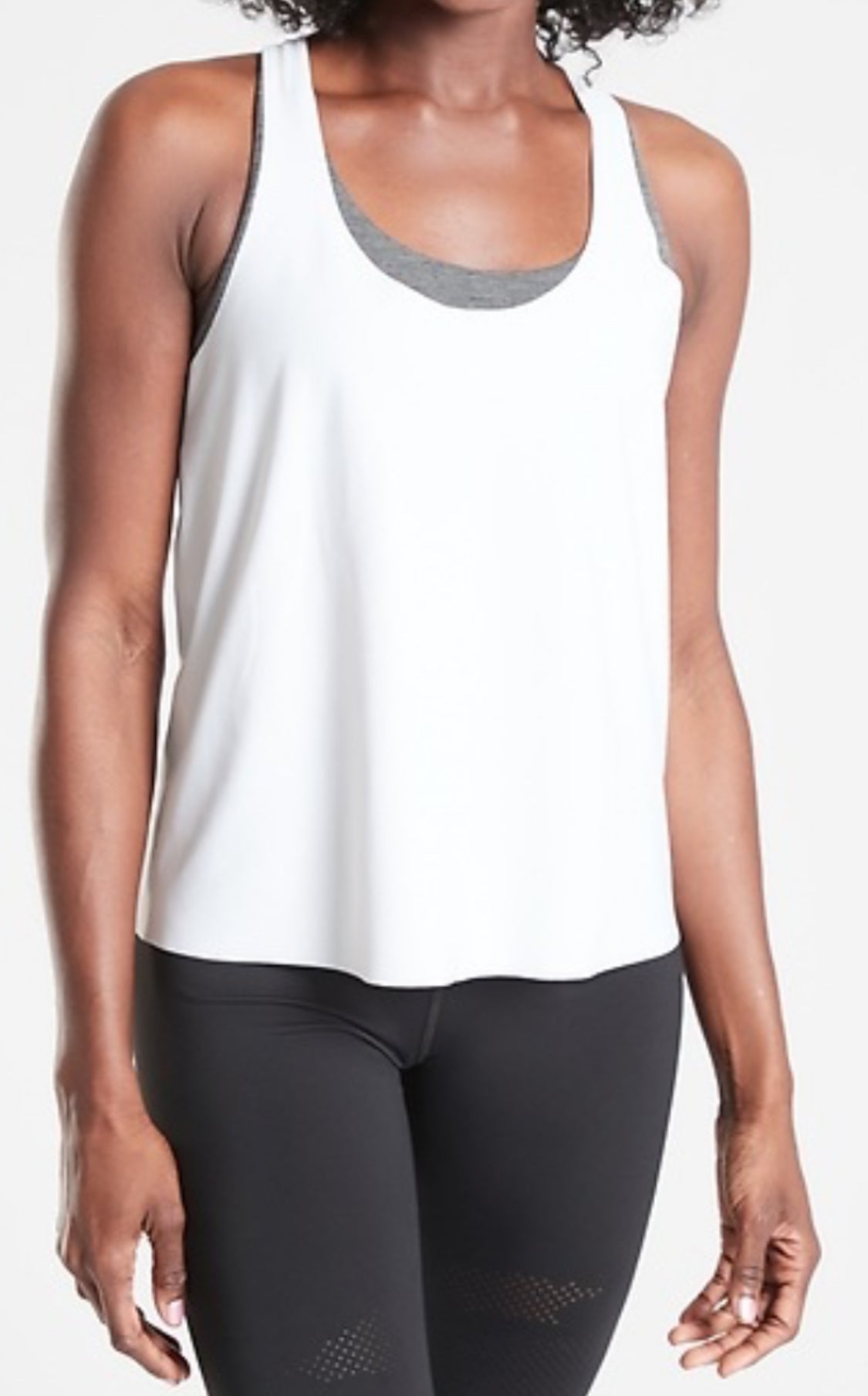 ATHLETA 2 In 1 Ultimate Support Top, white/grey , X-Small NEW! (A2)
