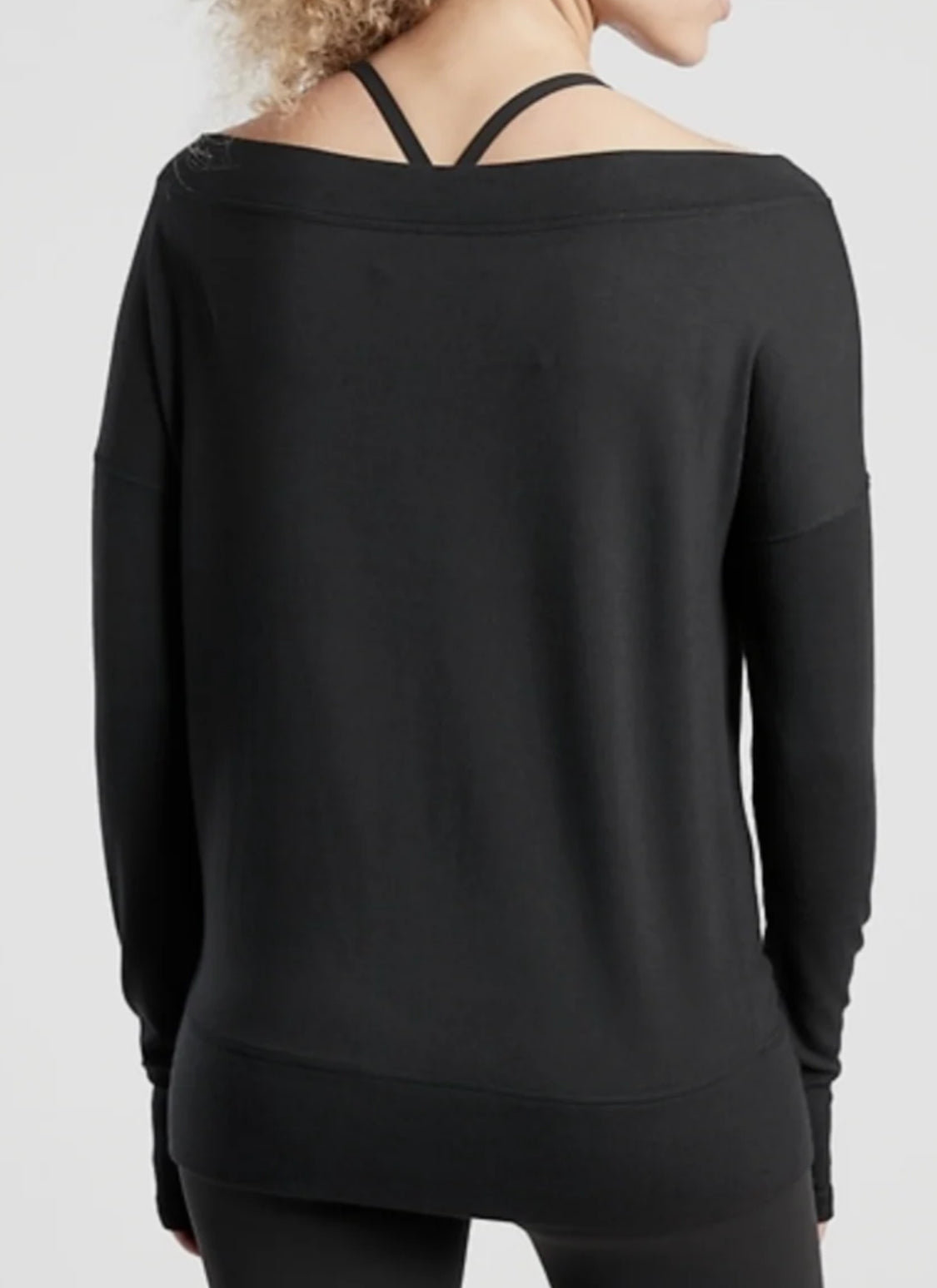 ATHLETA Studio Barre Sweatshirt, Black, Large New! B4