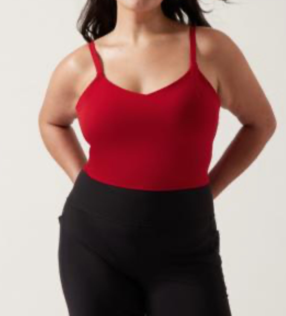 ATHLETA Elation V-Neck Crop D-DD Red, XL NEW A11