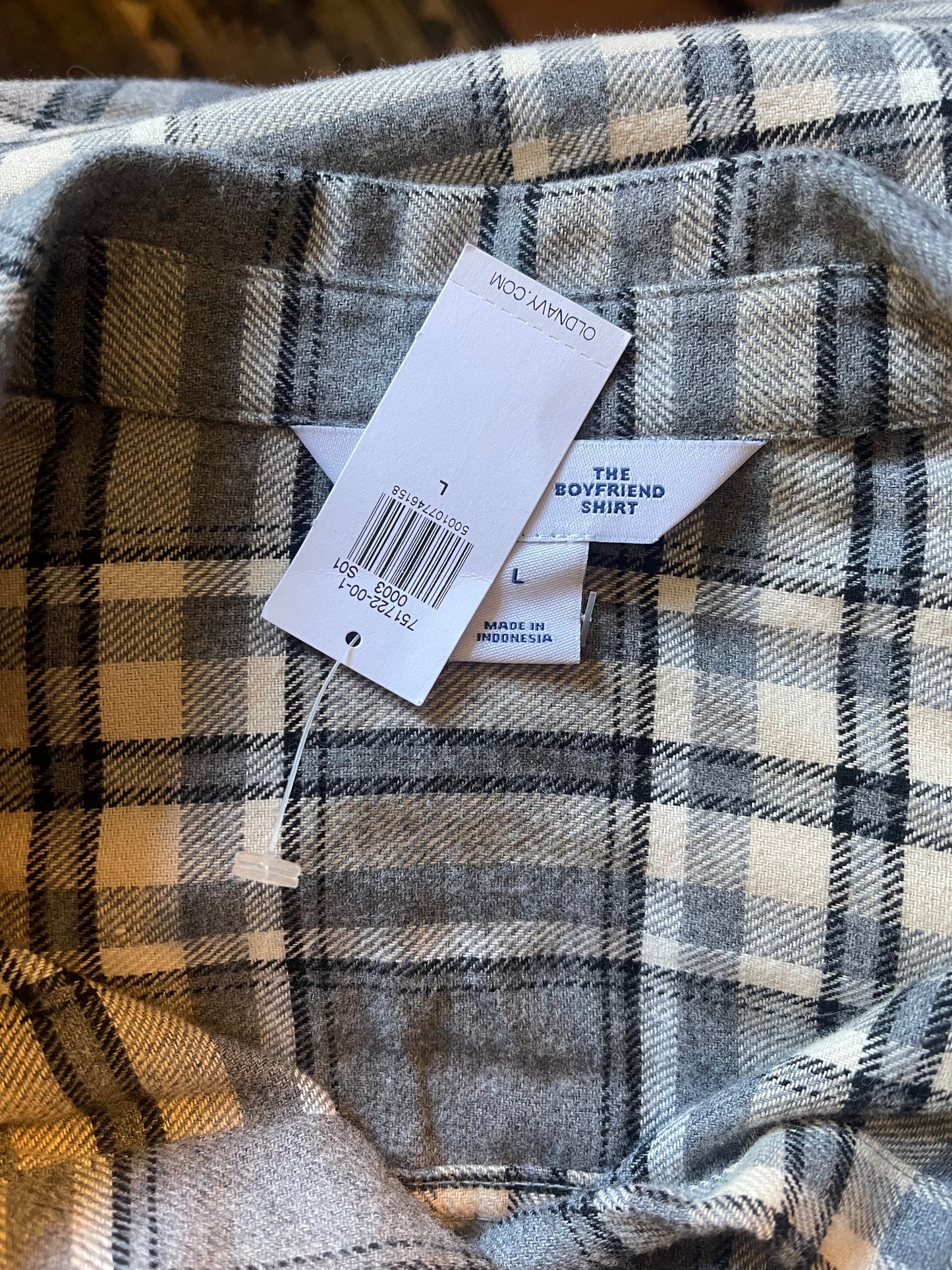 OLD NAVY The Boyfriend Flannel Shirt, Large, New! B14