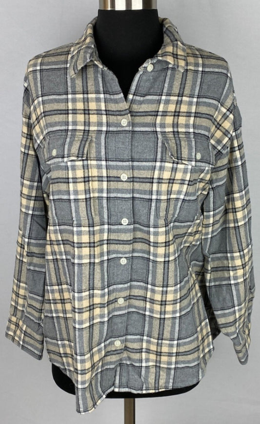 OLD NAVY The Boyfriend Flannel Shirt, Large, New! B14
