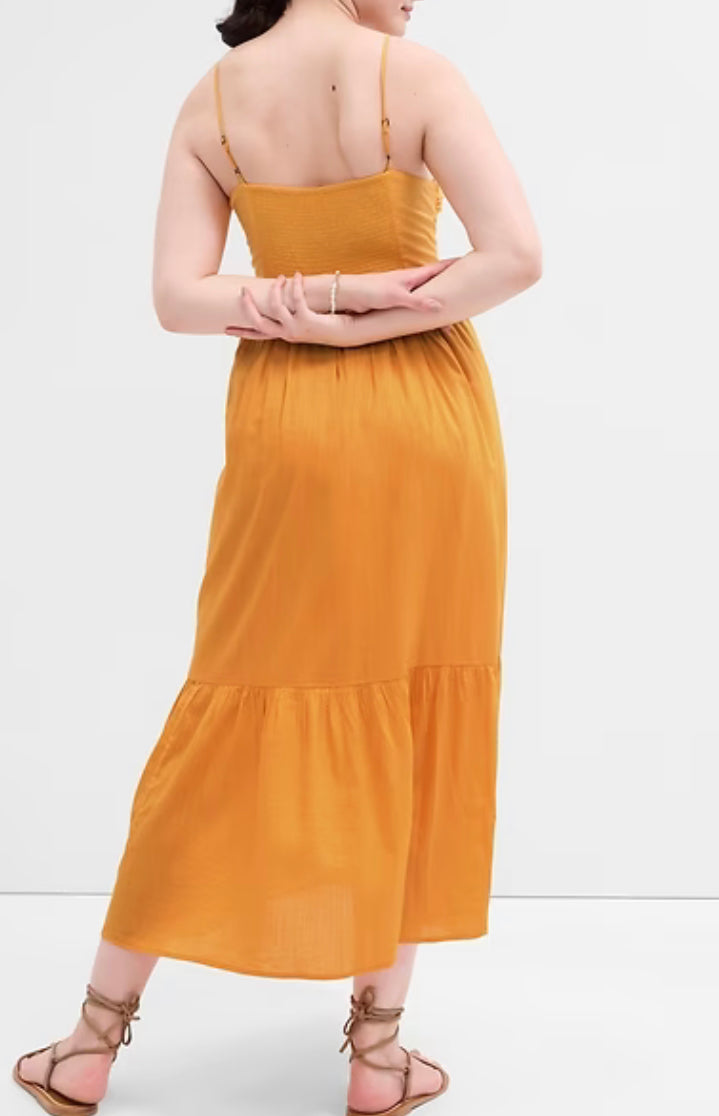 GAP Tie-Front Tiered Maxi Dress Medium NEW!