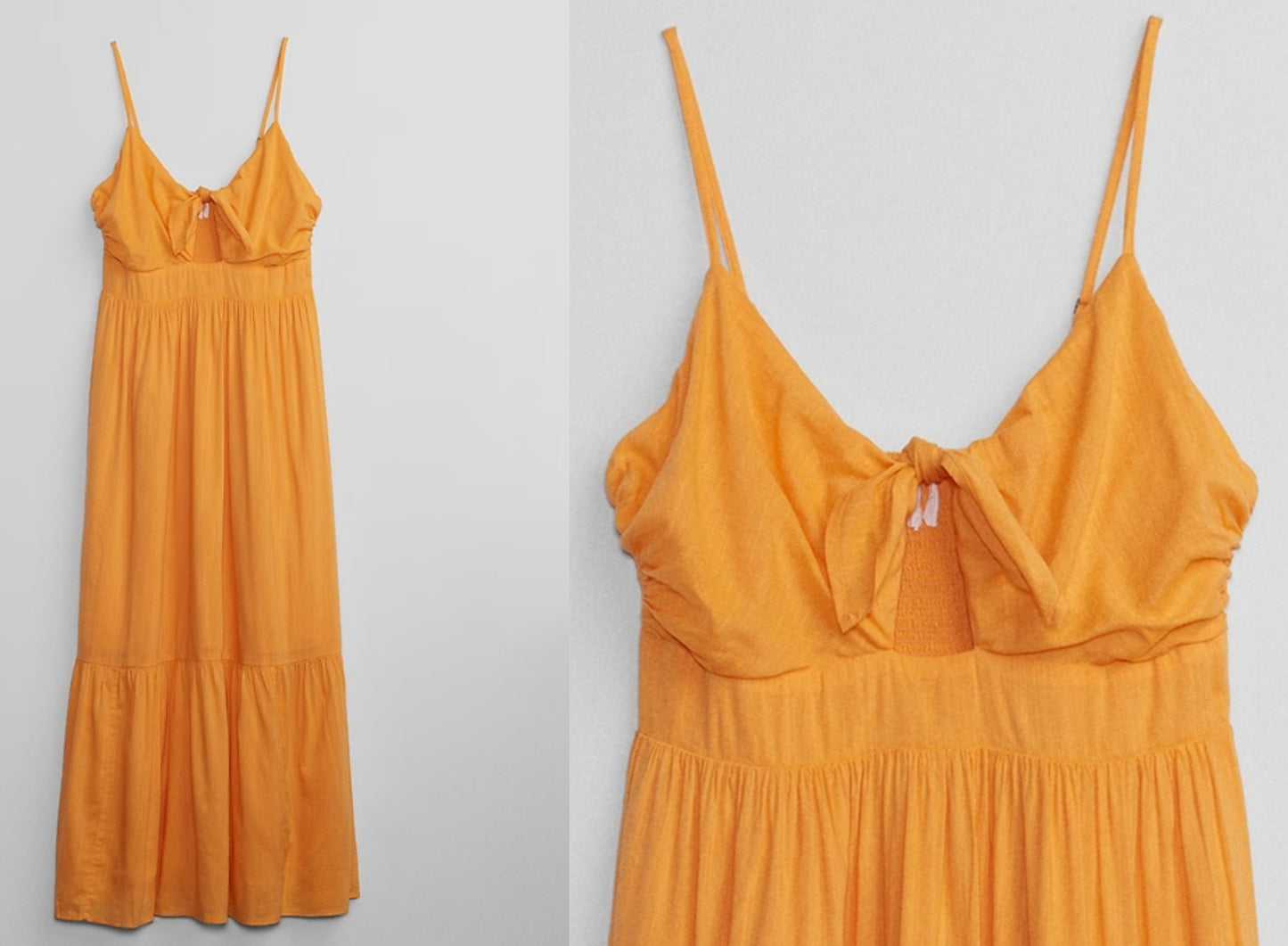 GAP Tie-Front Tiered Maxi Dress Medium NEW!