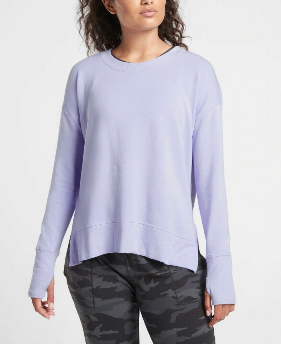 ATHLETA Coaster Luxe Sweatshirt, Blue, Medium New! B11