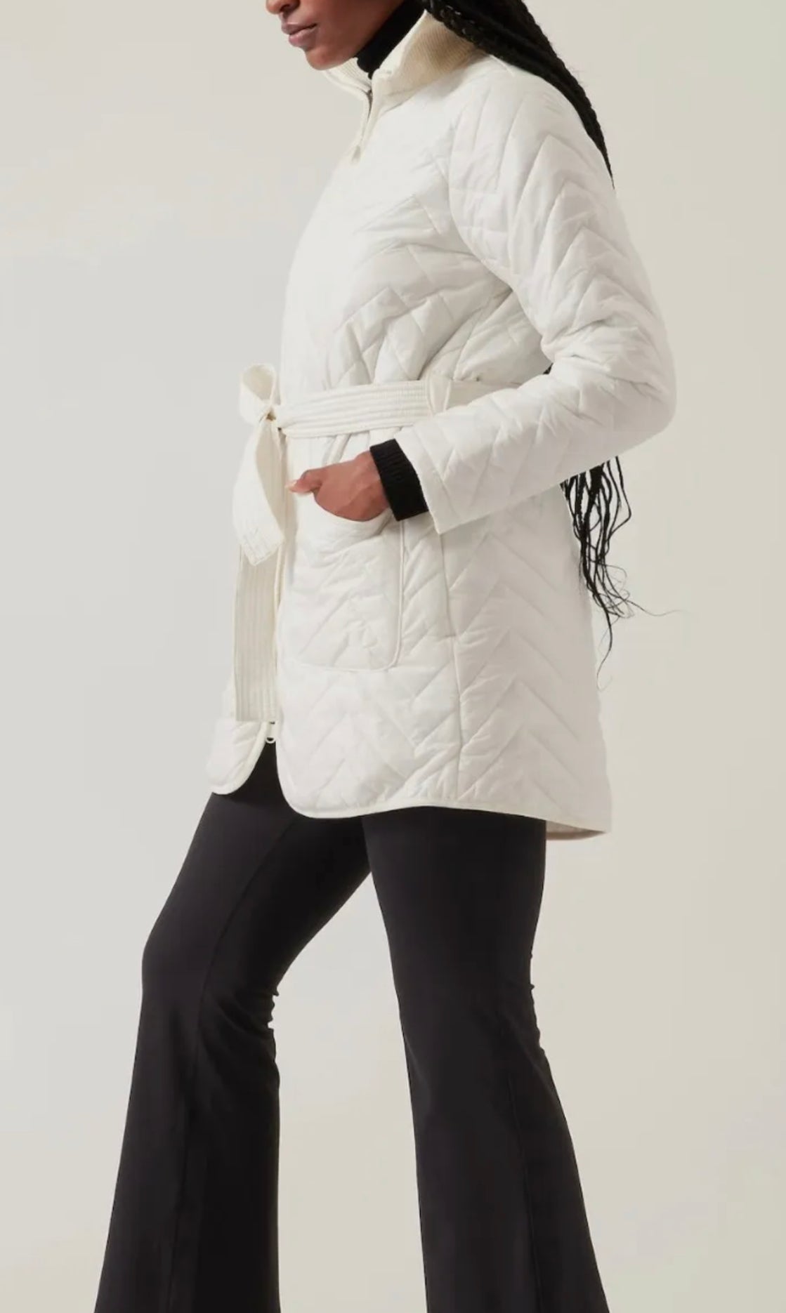 ATHLETA Mendocino Coat NEW! Large, Ivory B5