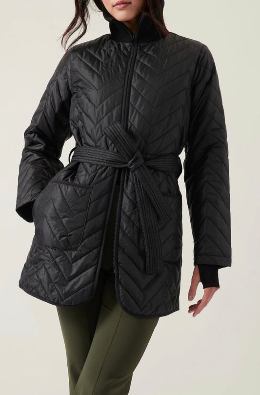 ATHLETA Mendocino Coat, Black Medium NEW! B5
