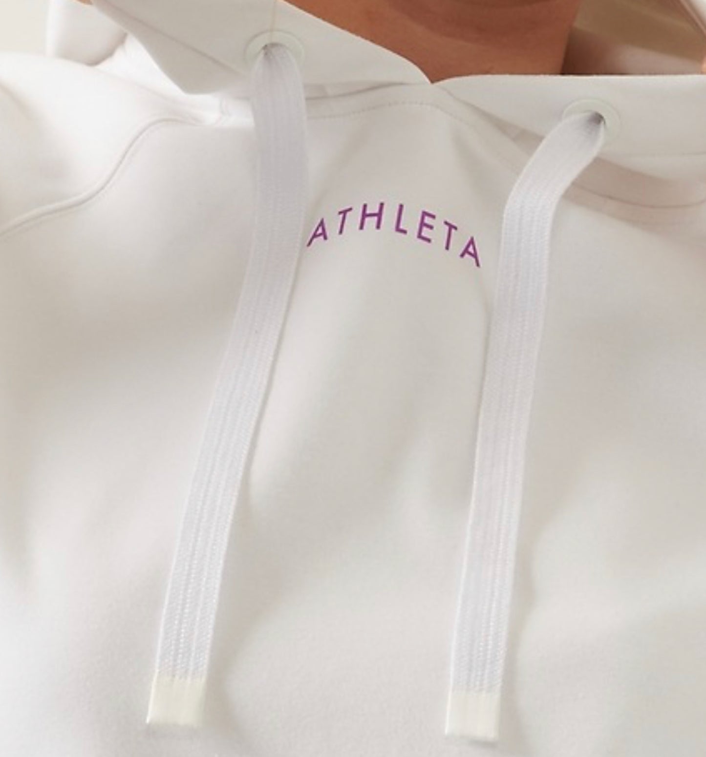 ATHLETA Triumph Logo Hoodie, Large White, New! B9