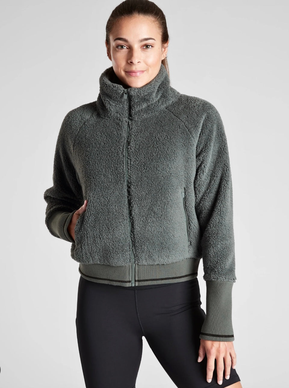 ATHLETA Tugga Sherpa Jacket NEW! Medium B6
