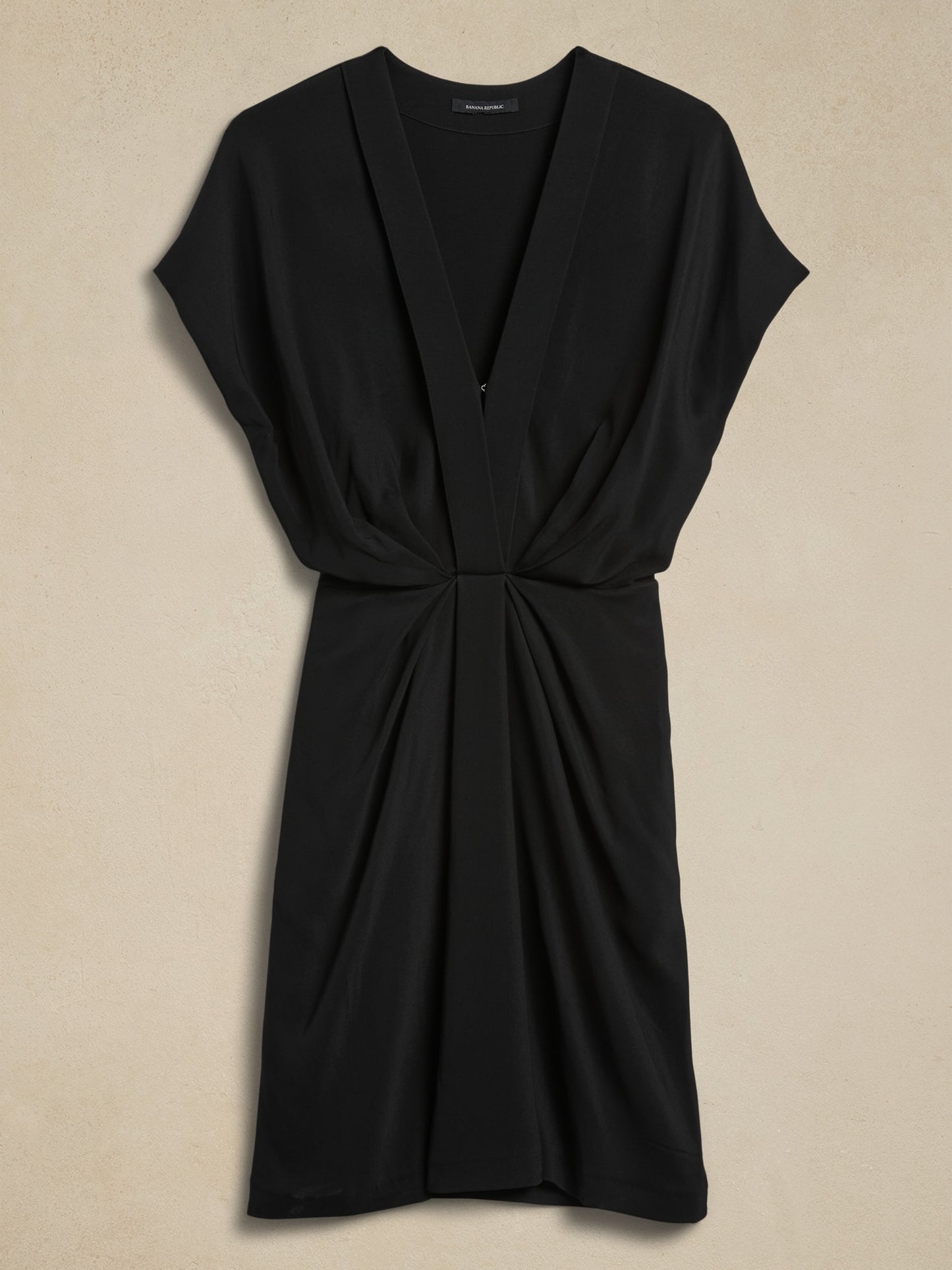 BANANA REPUBLIC MARI DRAPED CREPE DRESS 6, Black NEW!
