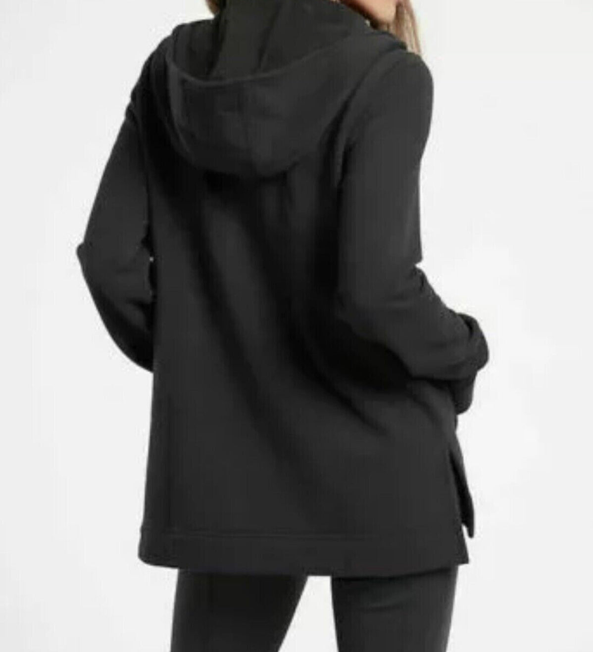ATHLETA Retroplush Zip Sweatshirt Hoodie, XL Tall, Black New! B3
