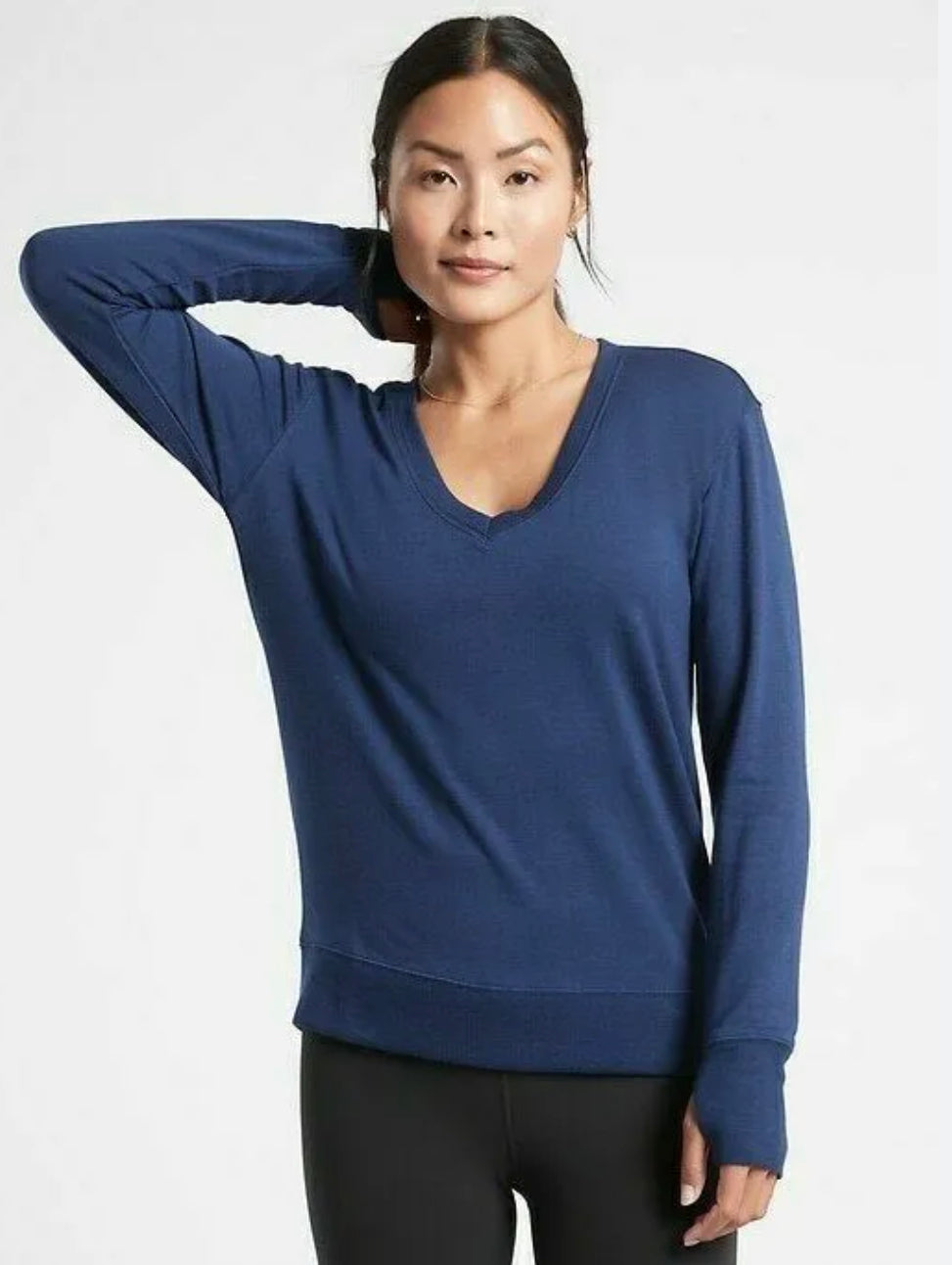 ATHLETA Sunrise V Neck Sweatshirt, XL-Tall, New! B10