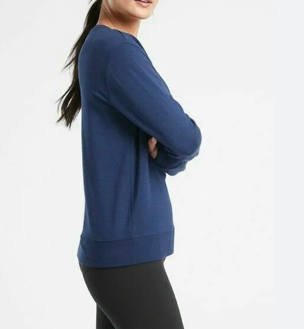 ATHLETA Sunrise V Neck Sweatshirt, XL-Tall, New! B10
