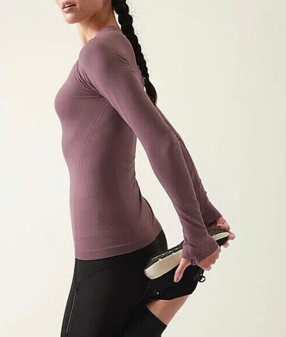 ATHLETA Momentum Long Sleeve, Mauve 2XL NEW! (A2)