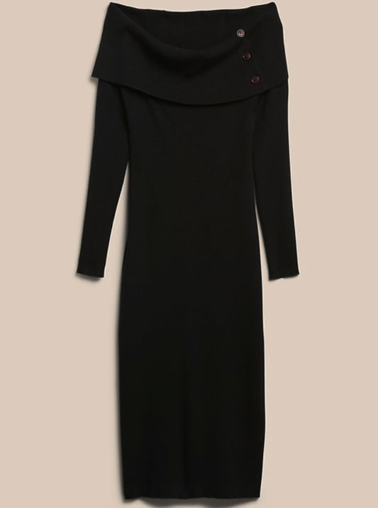 BANANA REPUBLIC Off The Shoulder Sweater Dress, Large New! B17