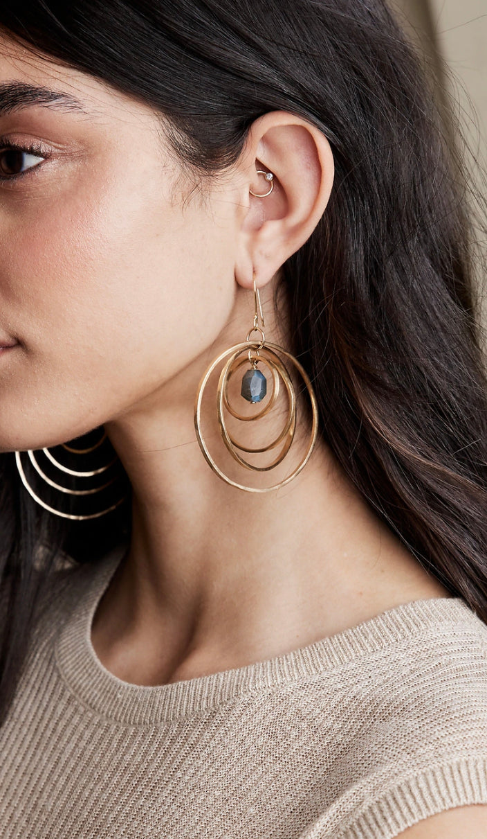 AUREUS + ARGENT LABRADORITE SOLAR SYSTEM EARRINGS