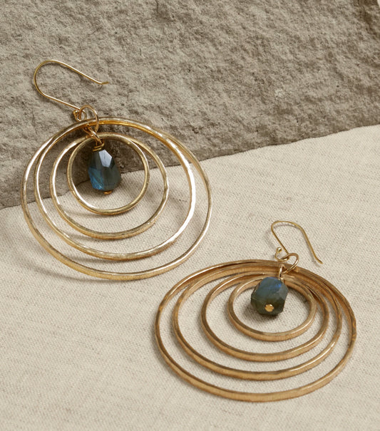 AUREUS + ARGENT LABRADORITE SOLAR SYSTEM EARRINGS