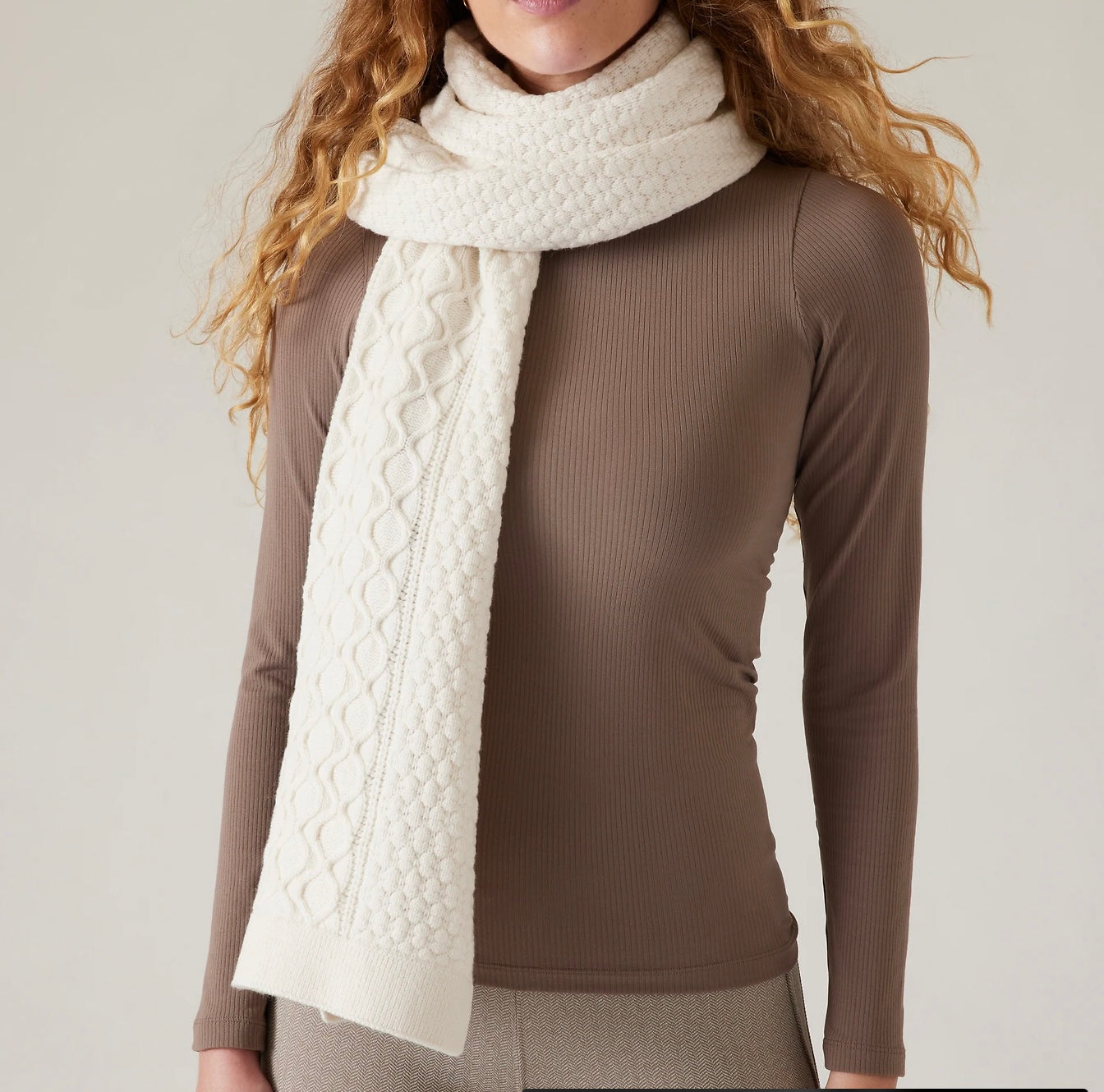 ATHLETA Cozy Does It Scarf, Ivory, NWT B2