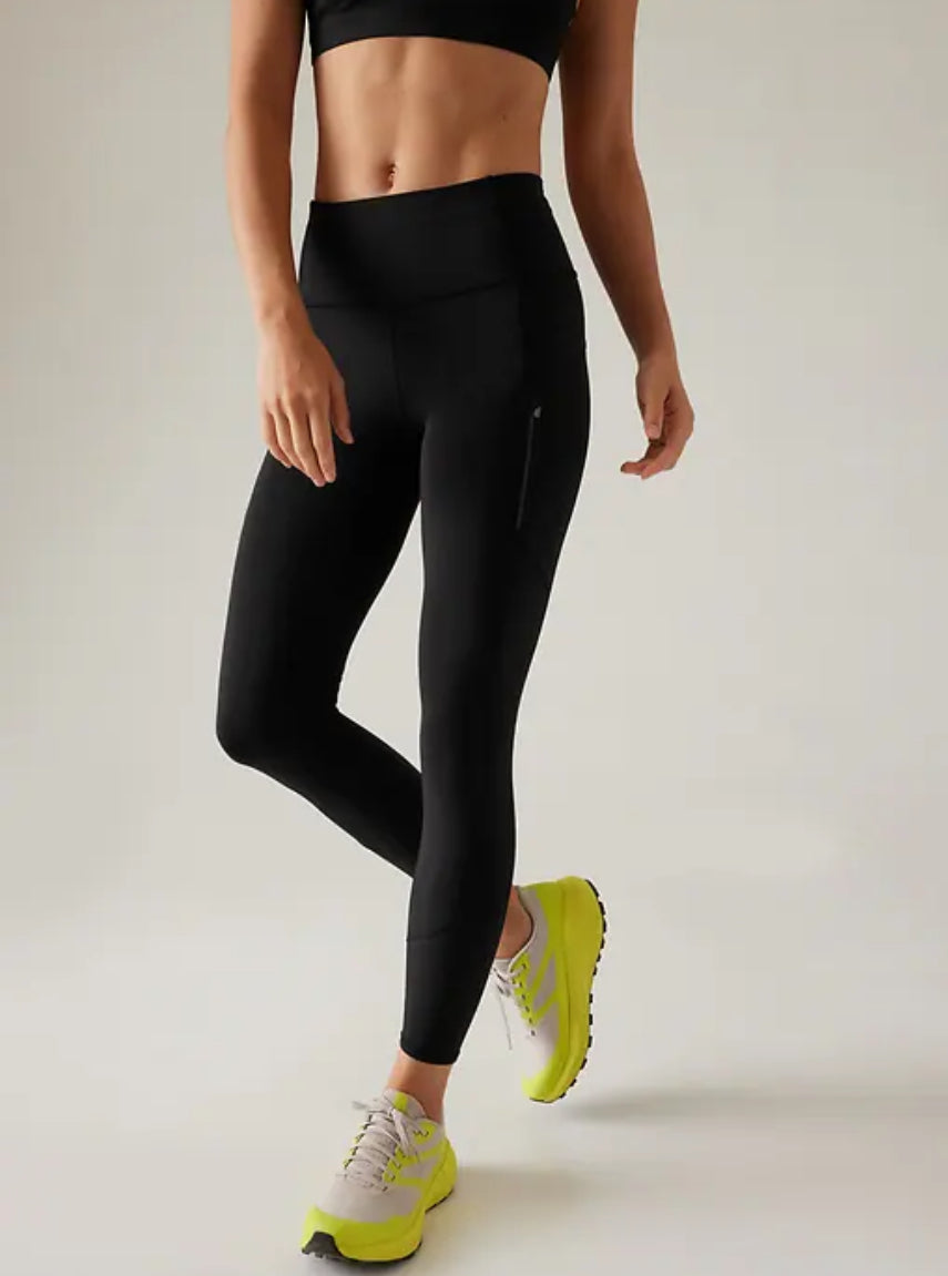 ATHLETA Rainier Tights, XXS Black, New! B8