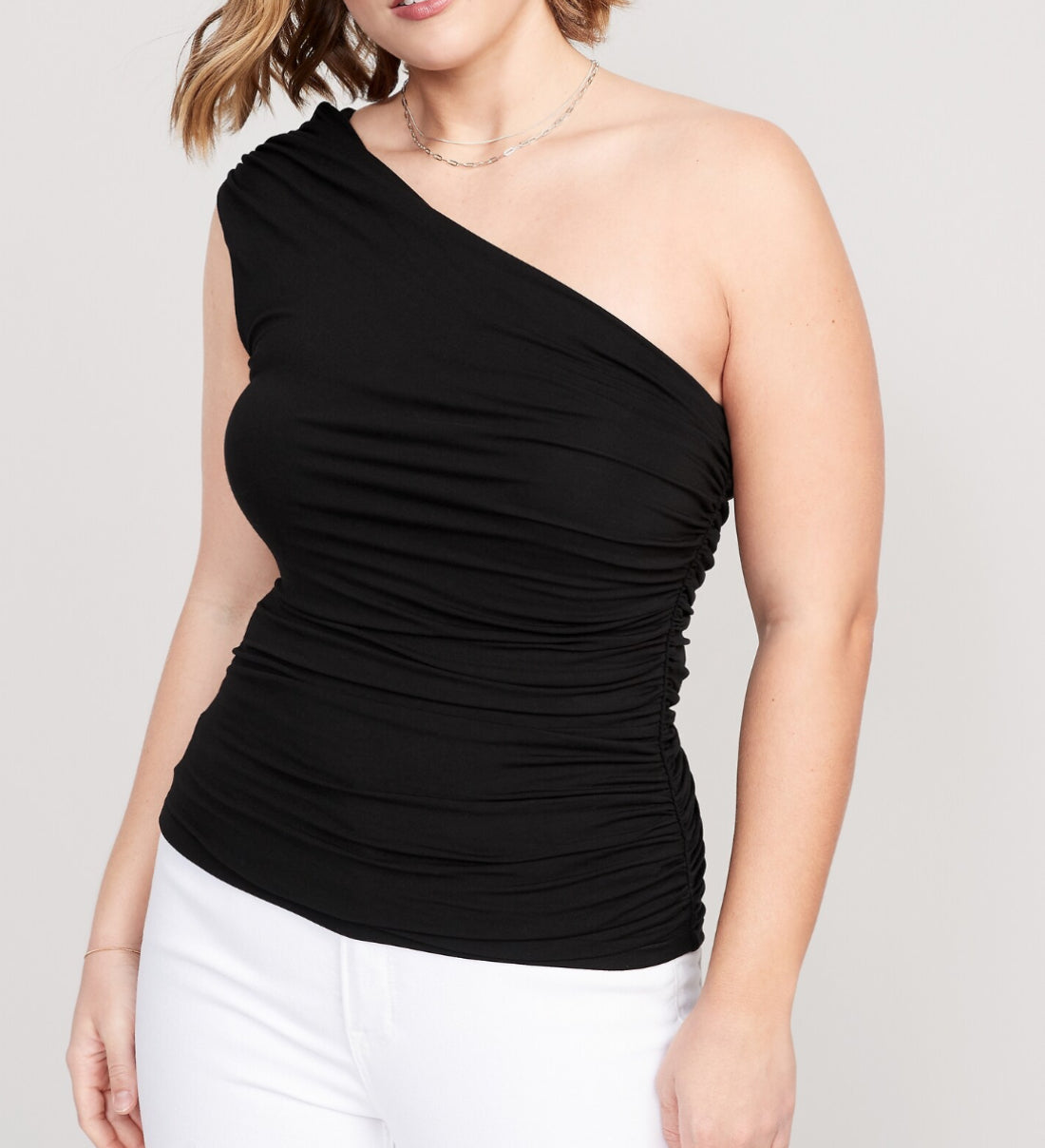 Old Navy Crop Draped One-Shoulder Ruched Top