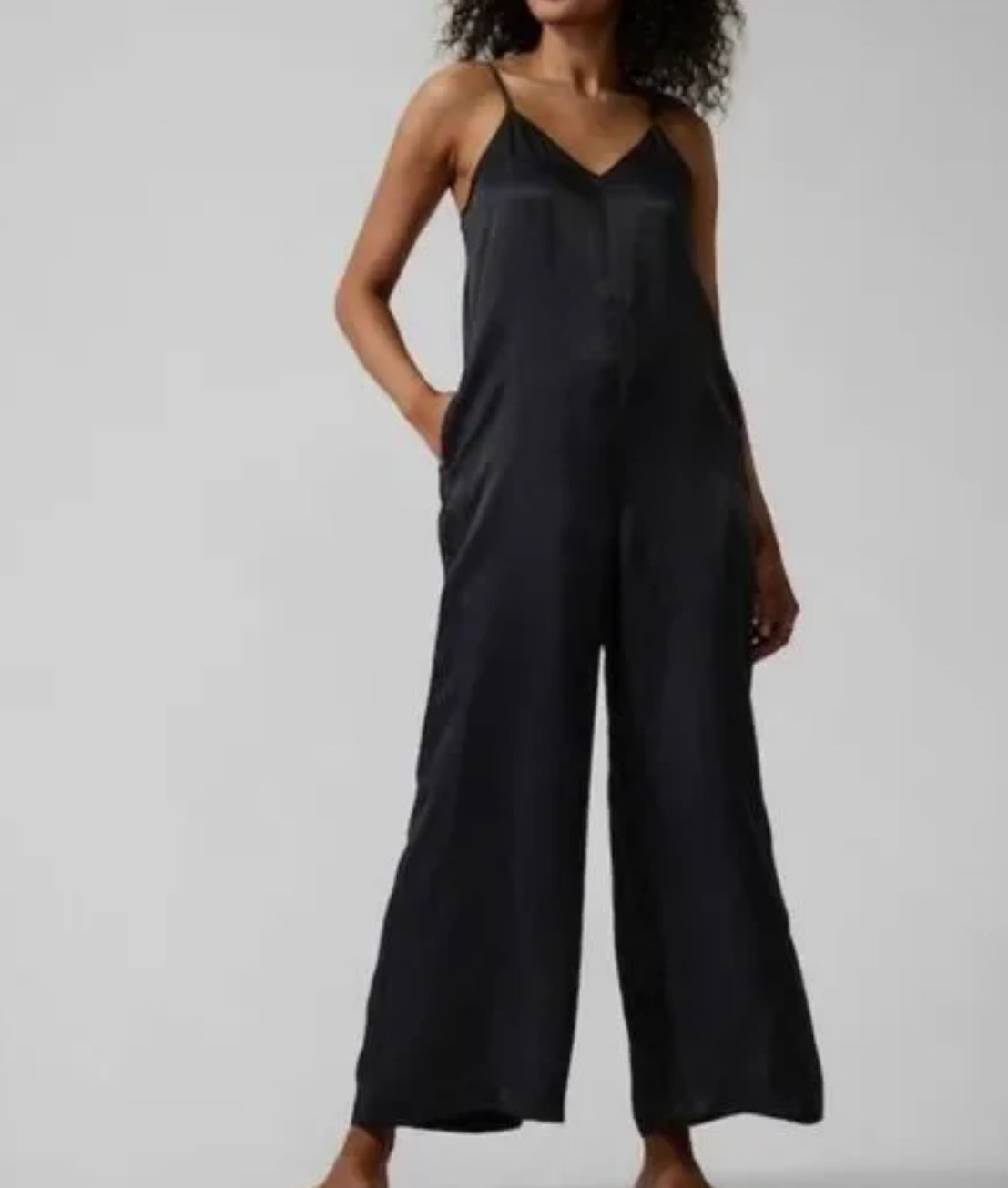 ATHLETA Calm Cool Romper, Black Medium NEW! A11