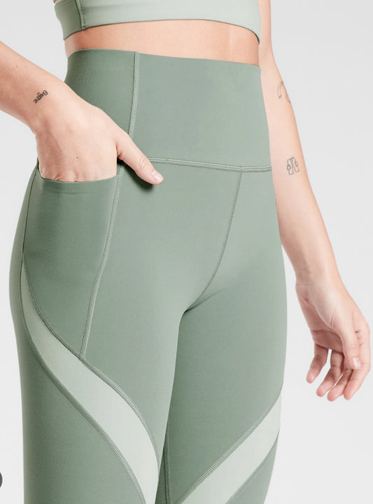 ATHLETA Stash Pocket Color Block 7/8 Tight (NEW) 1X