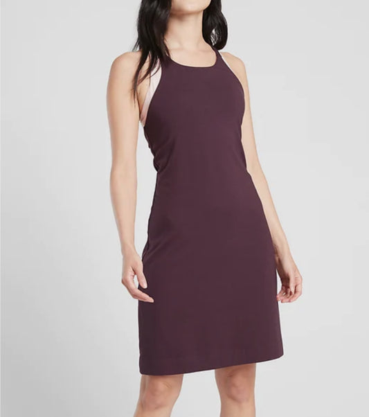 ATHLETA Havana Reversible Dress, Plum/Mauve XL New! B12