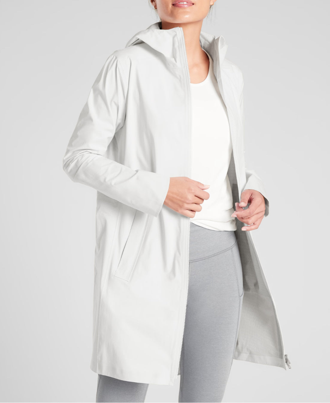 ATHLETA Palisades Waterproof Jacket White NEW! Large A9