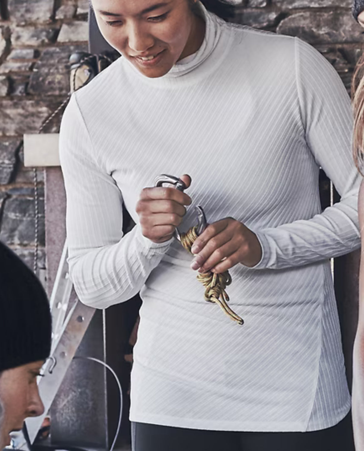 ATHLETA Essence Ribbed Turtleneck, Medium white , B17