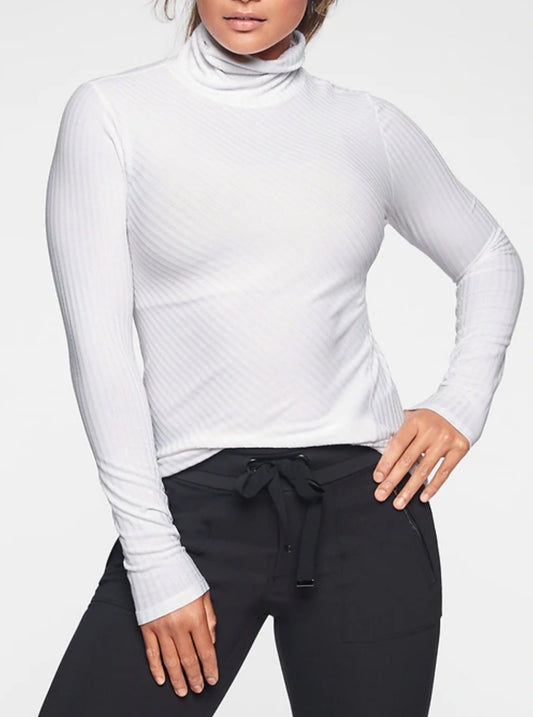 ATHLETA Essence Ribbed Turtleneck, Medium white , B17