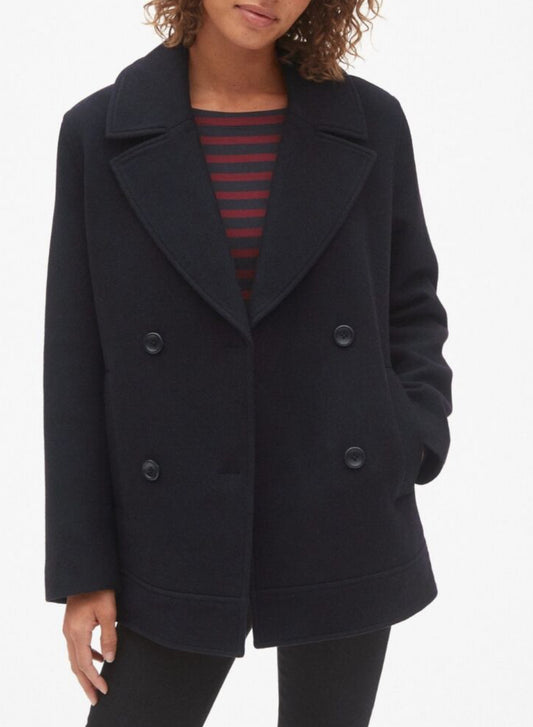 GAP Womens Classic Peacoat, Large, New B14