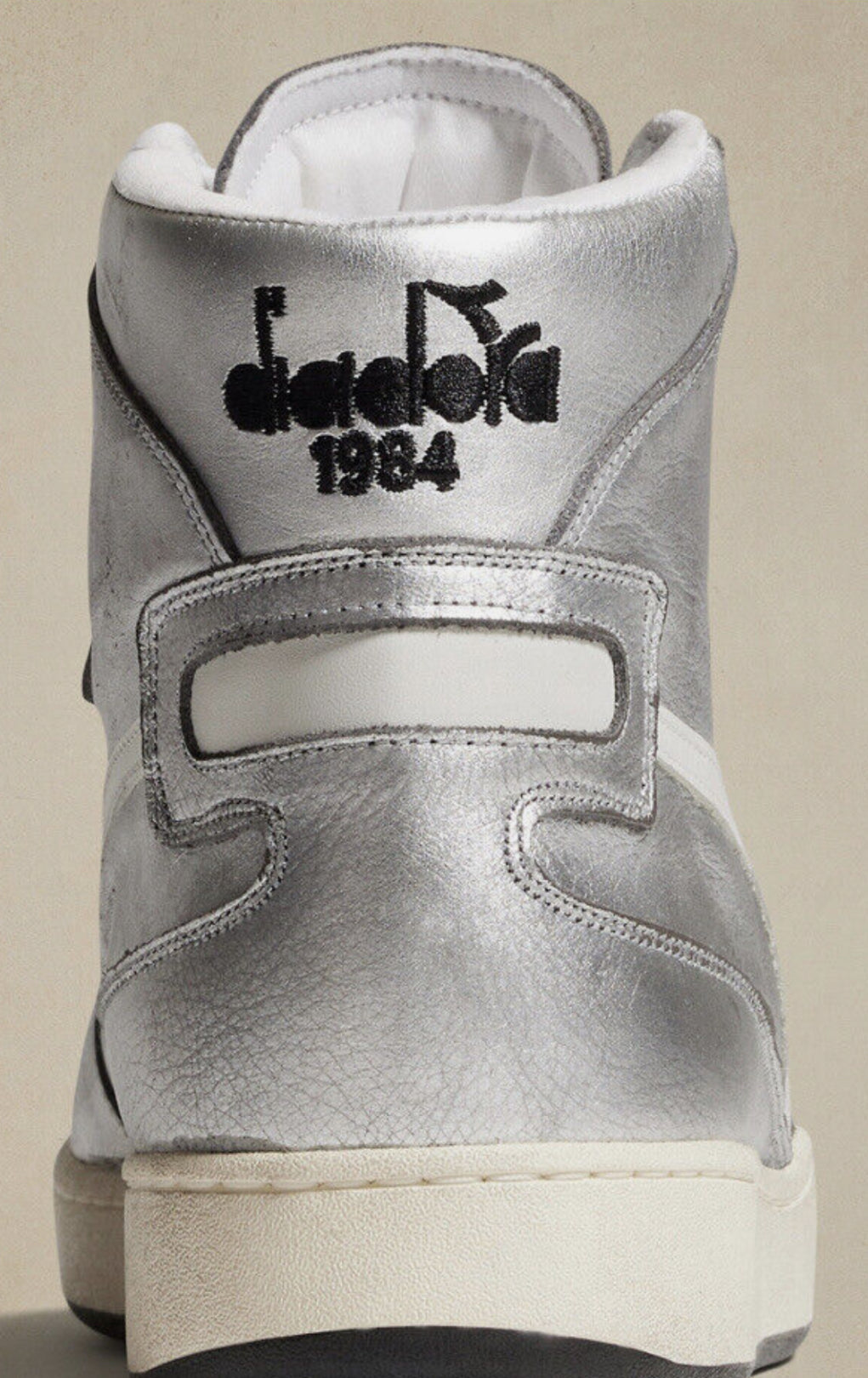Diadora Heritage Mi Basket Metal Sneaker Silver High Top 10 NEW!