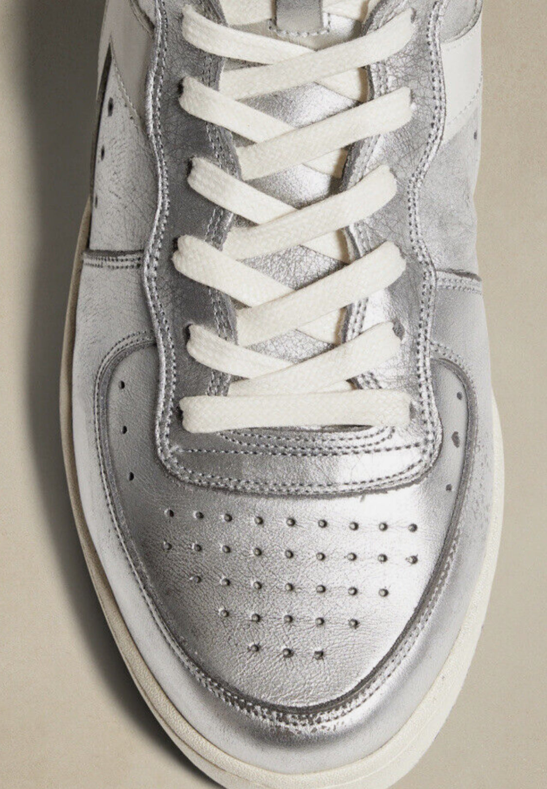 Diadora Heritage Mi Basket Metal Sneaker Silver High Top 10 NEW!