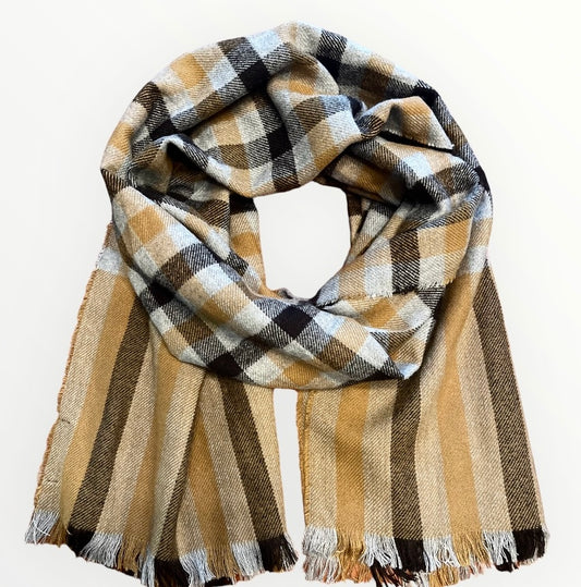 Banana Republic Mens Wool Scarf Black/Gold NWT B2