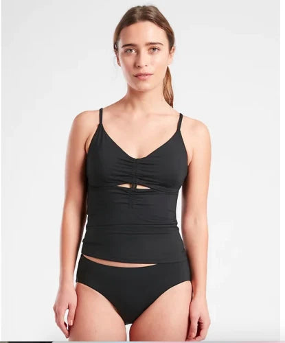 Athleta Villa Bra Cup Tankini Top, 32 B/C, Black, New!, A5