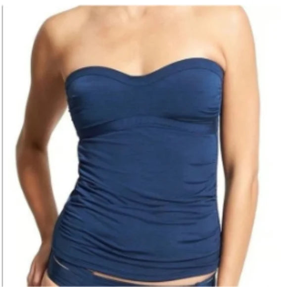 ATHLETA Aqualuxe Bandeau Tankini Top, Small, Blue, New!, A5