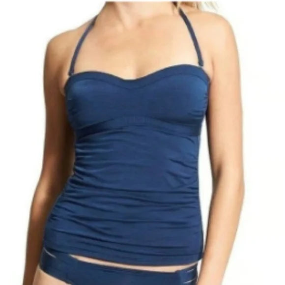 ATHLETA Aqualuxe Bandeau Tankini Top, Small, Blue, New!, A5