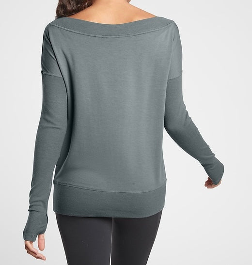 ATHLETA Studio Barre Sweatshirt, Metropolis Grey, Large B3