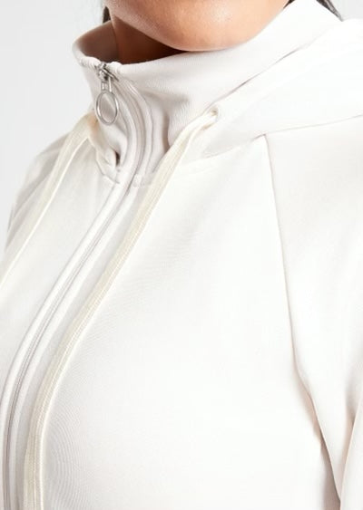 ATHLETA Triumph Luxe Shine Hoodie, Pearl White, XL, New! B9